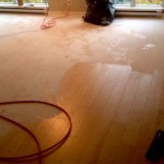 Cleanup after ceiling popcorn texture removal in Downtown Vancouver