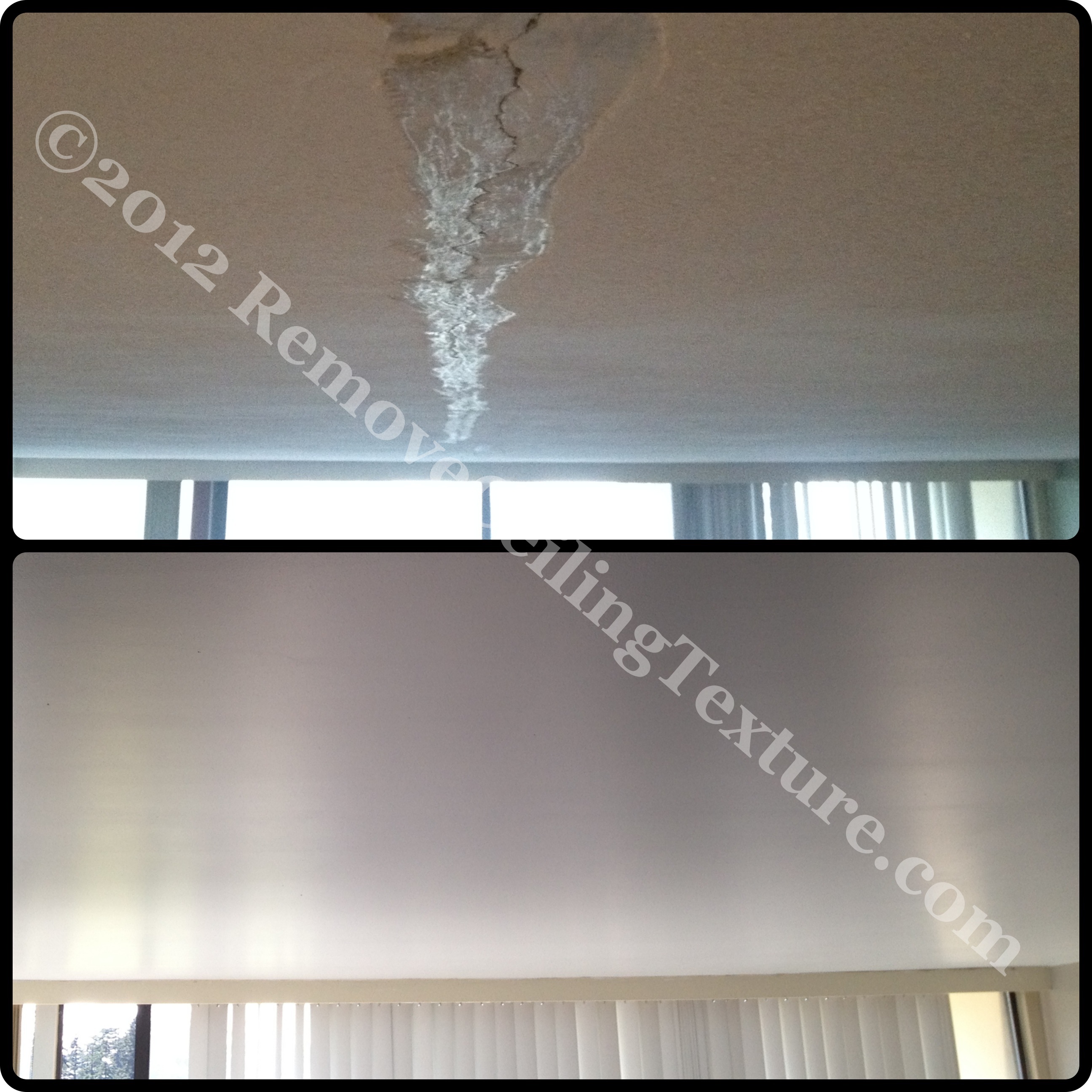 Cracked concrete ceiling in condo repaired Burnaby BC