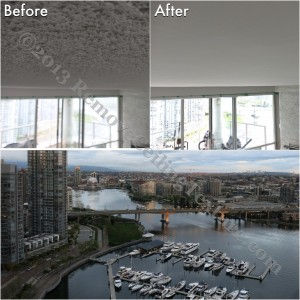 Texture removal on concrete ceilings in Yaletown