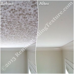 By choosing ceiling texture removal over just drywalling over textured ceilings, the homeowners didn't need to pay for the drywall expense.