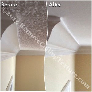 Ceilings have a professional look after texture removal.