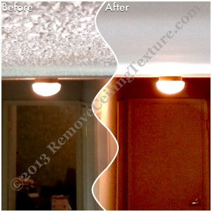 Ceiling Texture Removal in Kamloops - Ceiling texture removal helps brighten dark areas like hallways