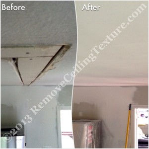 Ceiling repair after removing walls between the kitchen and dining room - Langley