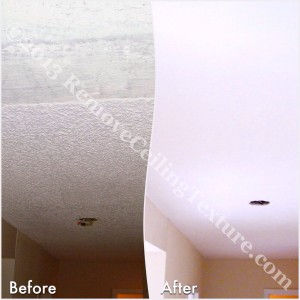 Failed DIY ceiling texture removal attempt in North Vancouver. RCT was called to fix the ceilings.
