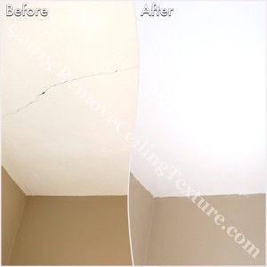Ceiling crack fixed in the den of a Burnaby condo