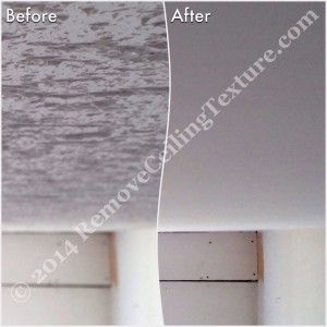 Removing popcorn ceilings: Dining room before and after in Langley