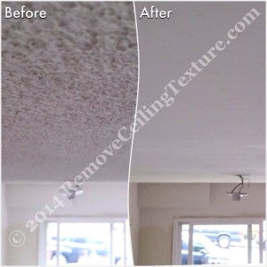 Asbestos in Popcorn Ceilings - Smooth ceilings in living room of North Vancouver basement suite