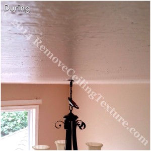 Covering Popcorn Ceilings: During photo - dining room