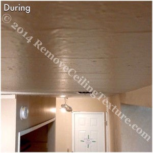 Covering Popcorn Ceilings: During photo - hallway