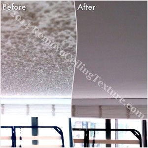 How to Remove Popcorn Ceilings article:  Popcorn ceiling removal at a condo at 1128 Quebec St, Vancouver - Bedroom