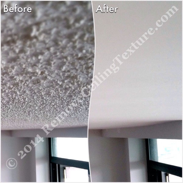 How to Remove Popcorn Ceilings article: Popcorn ceiling removal at a condo at 1128 Quebec St, Vancouver - Dining Room