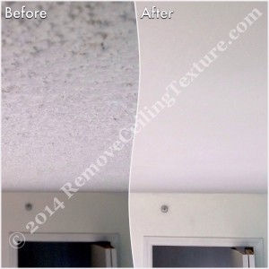 How to Remove Popcorn Ceilings article:  Popcorn ceiling removal at a condo at 1128 Quebec St, Vancouver - Hallway