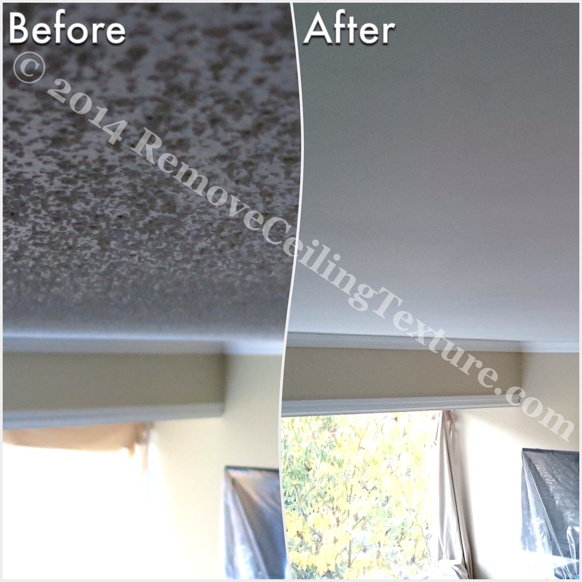 Ceiling Texture Removal at 1st Ave Vancouver Living Room (3