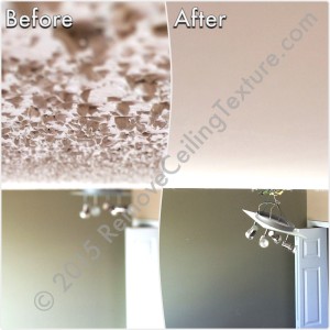 Before & After Renovations: Ceiling texture removal at a condo at 1188 Quebec St (Den)