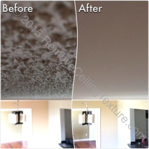 Before & After Renovations: Ceiling texture removal at a condo at 1188 Quebec St (Dining Room)